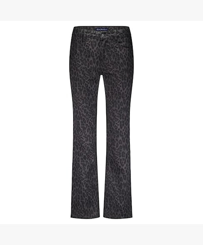 Kim Leopard Jeans in Lava Grey