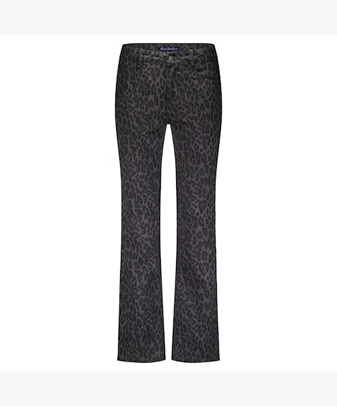 Kim Leopard Jeans in Lava Grey