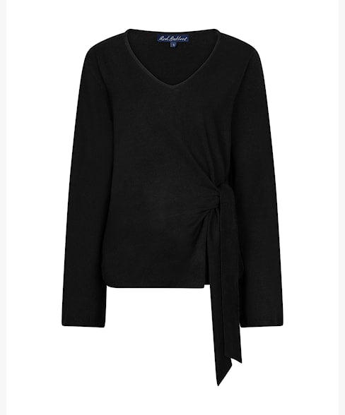 Sweet Knot V Neck Side Tie Jumper