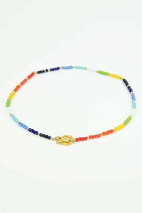 Rainbow Bead Clasp Necklace