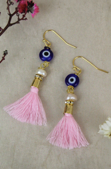 Mykonos Eye Tassel Earring