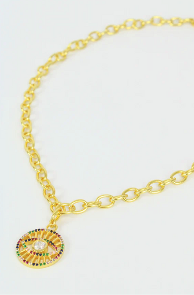 Gold Chain Evil Eye Necklace