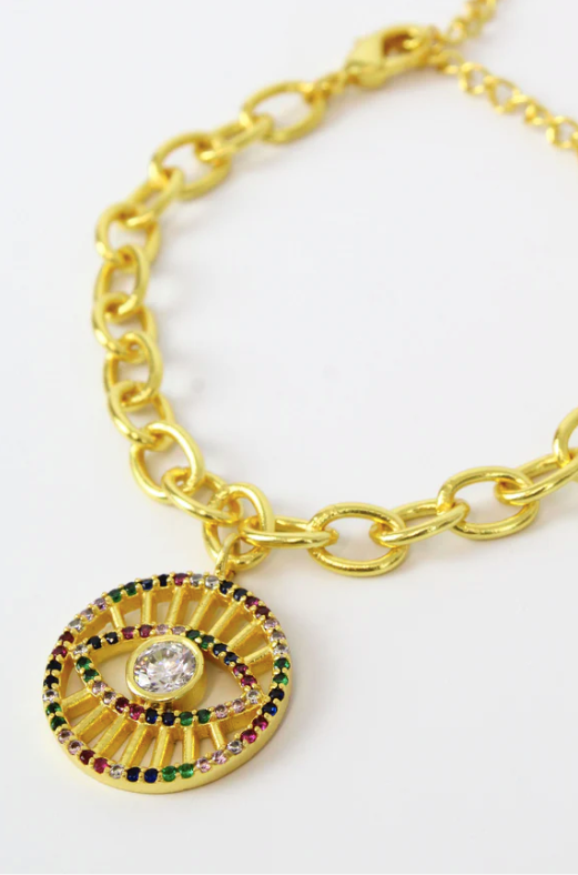 Gold Chain Evil Eye Bracelet
