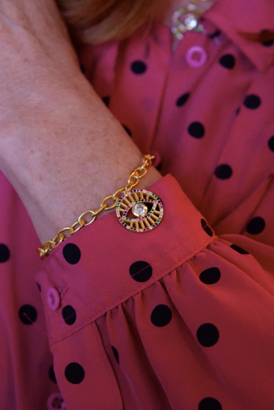 Gold Chain Evil Eye Bracelet