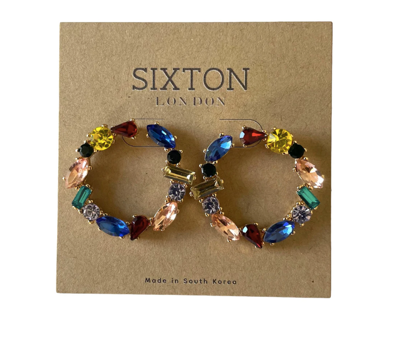 Statement Jewelled Circle Earrings