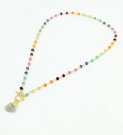 Rainbow Crystal Stone Pendant Necklace