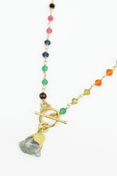 Rainbow Crystal Stone Pendant Necklace