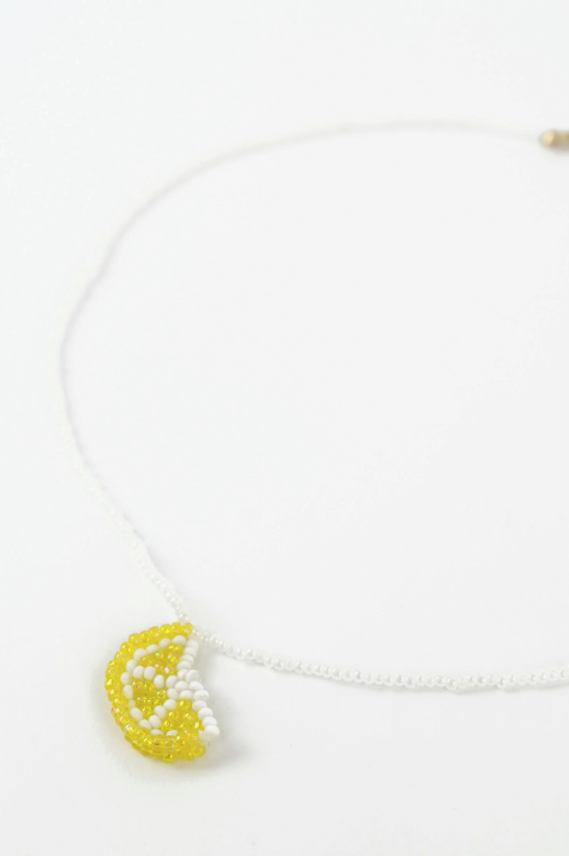 Beaded Lemon Pearl Necklace