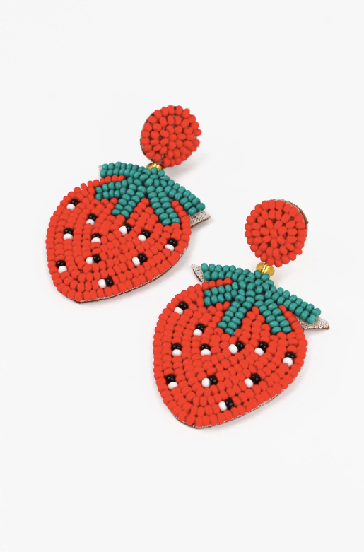 Mini Strawberry Drop Earrings