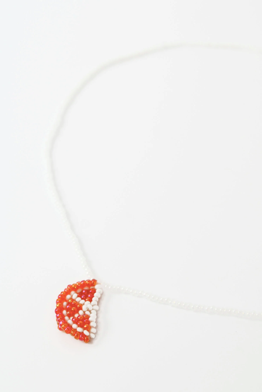 Beaded Orange Pearl Necklace