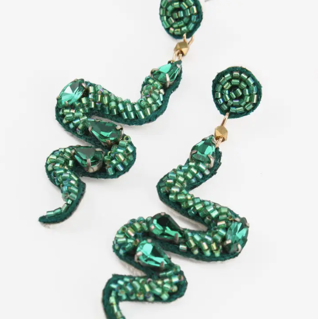 Beaded Snake Statement Earrings La Vida Boutique