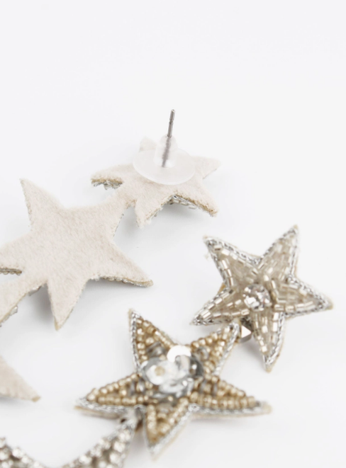 Triple Star Earrings in gold