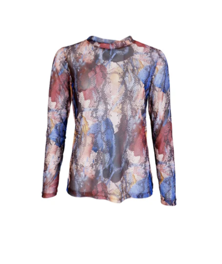 Florence Mesh Top in Multi Snake