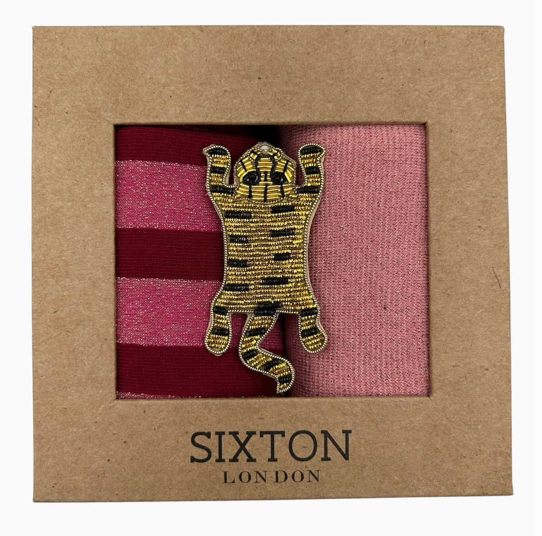 Berlin &amp; Tokyo Sock Box with Tiger Body Brooch