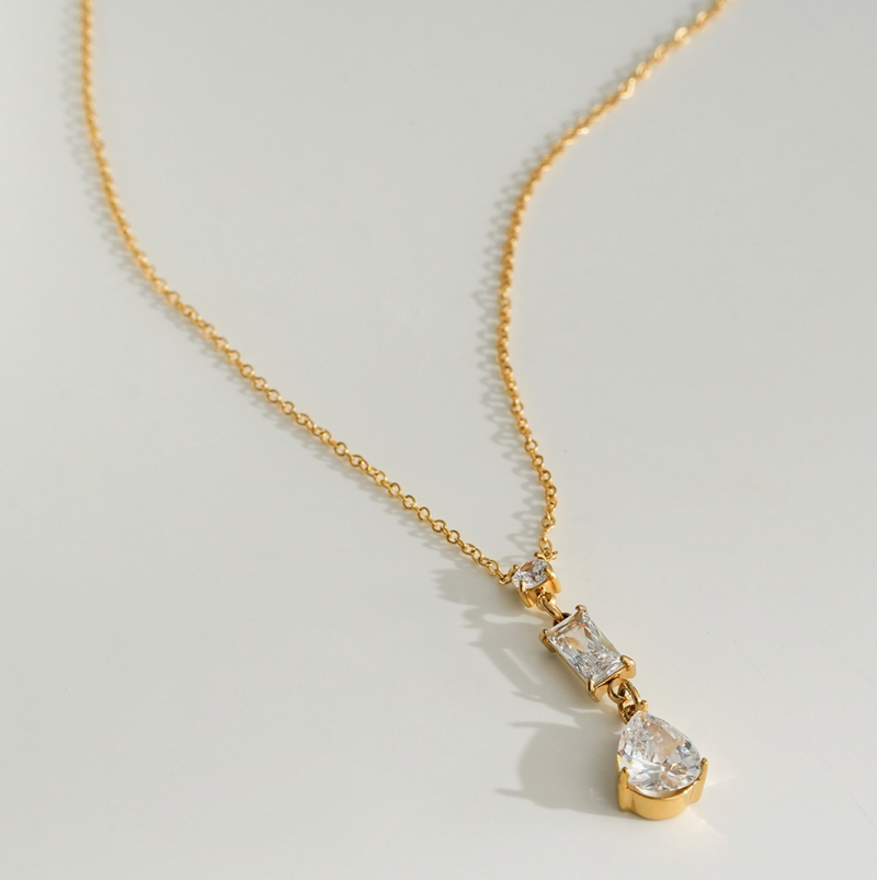 Rhinestone Drop Necklace