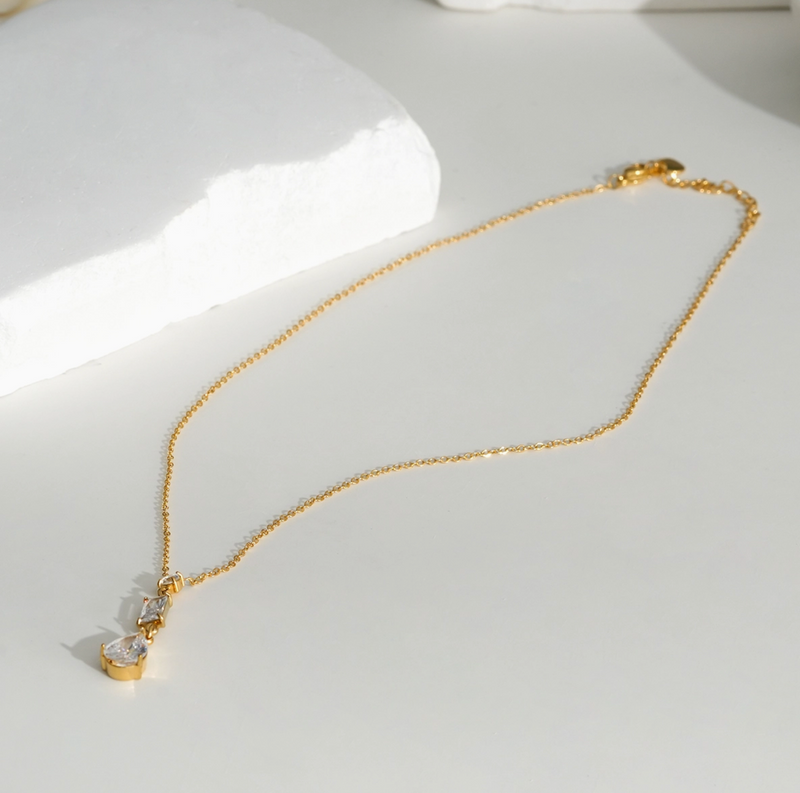 Rhinestone Drop Necklace