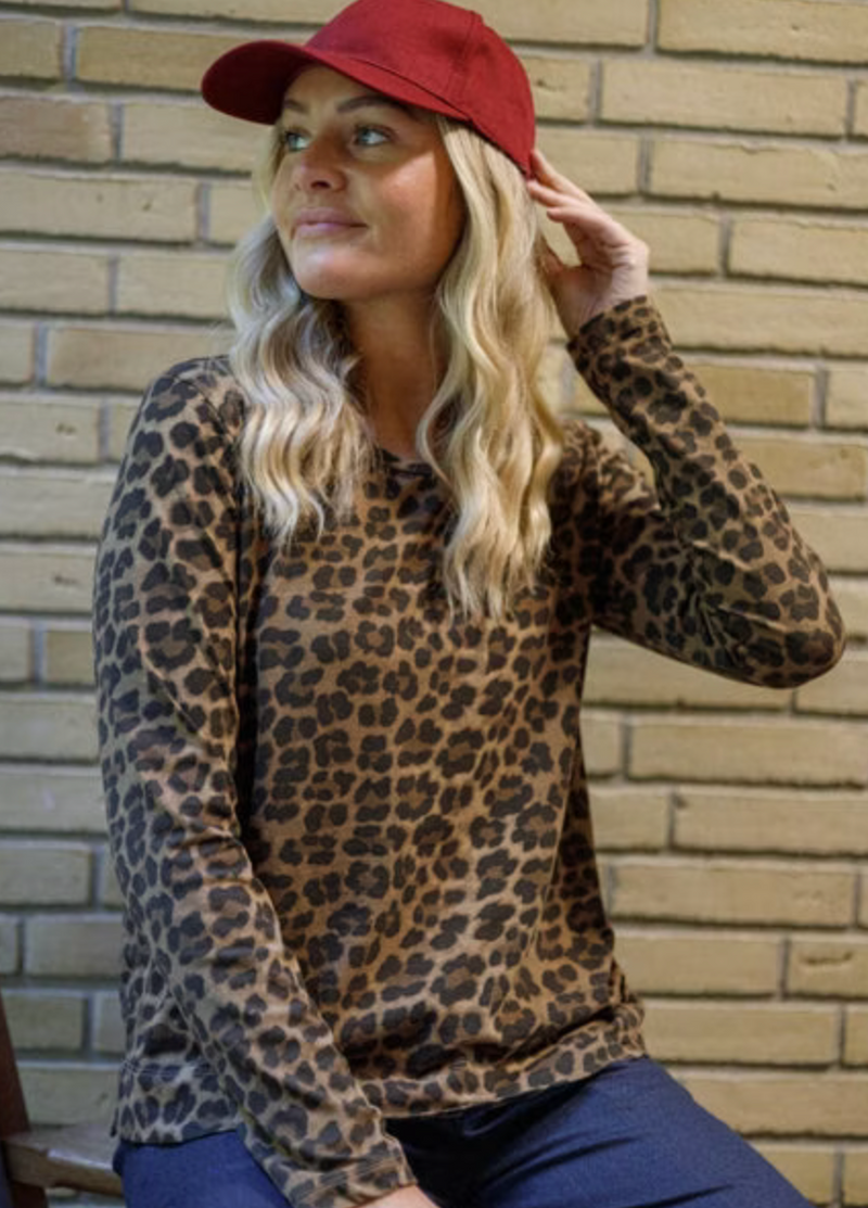 Zelda Long Sleeve Leopard Top