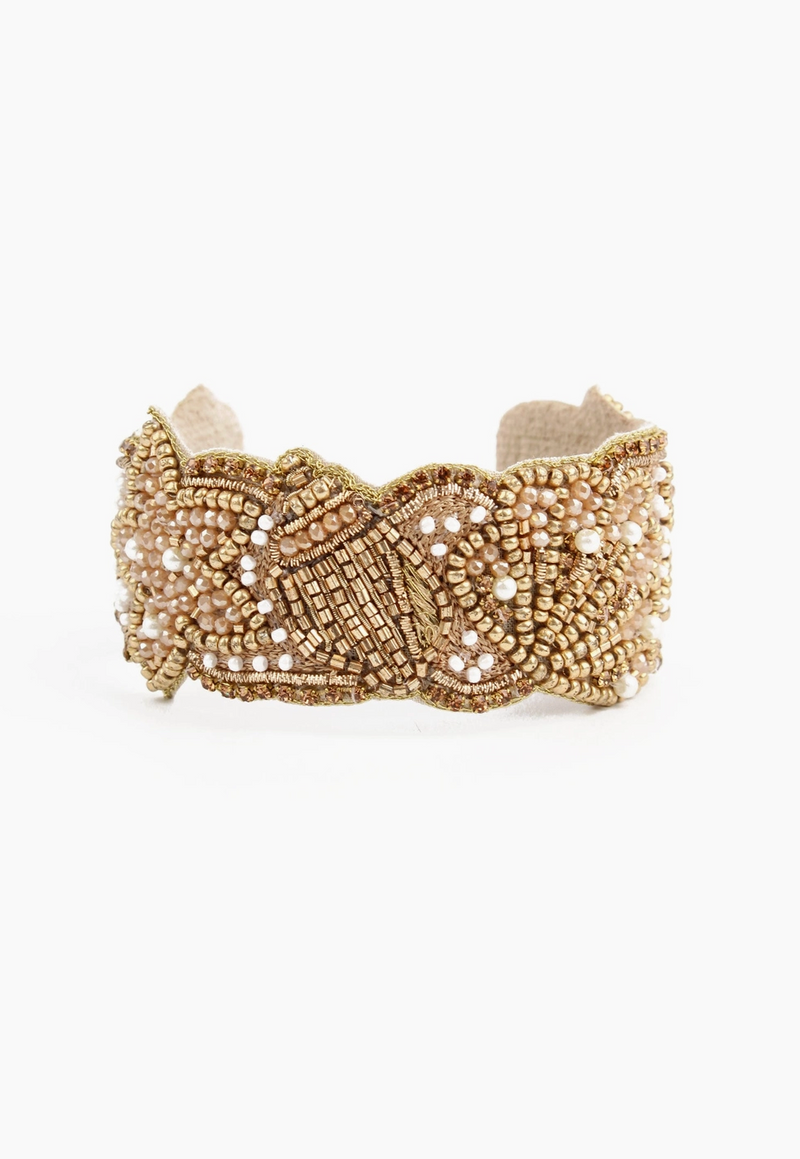 Gold Shell Shimmer Cuff Bracelet