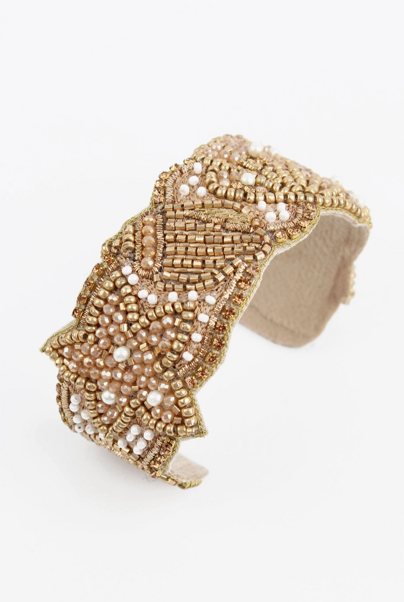 Gold Shell Shimmer Cuff Bracelet
