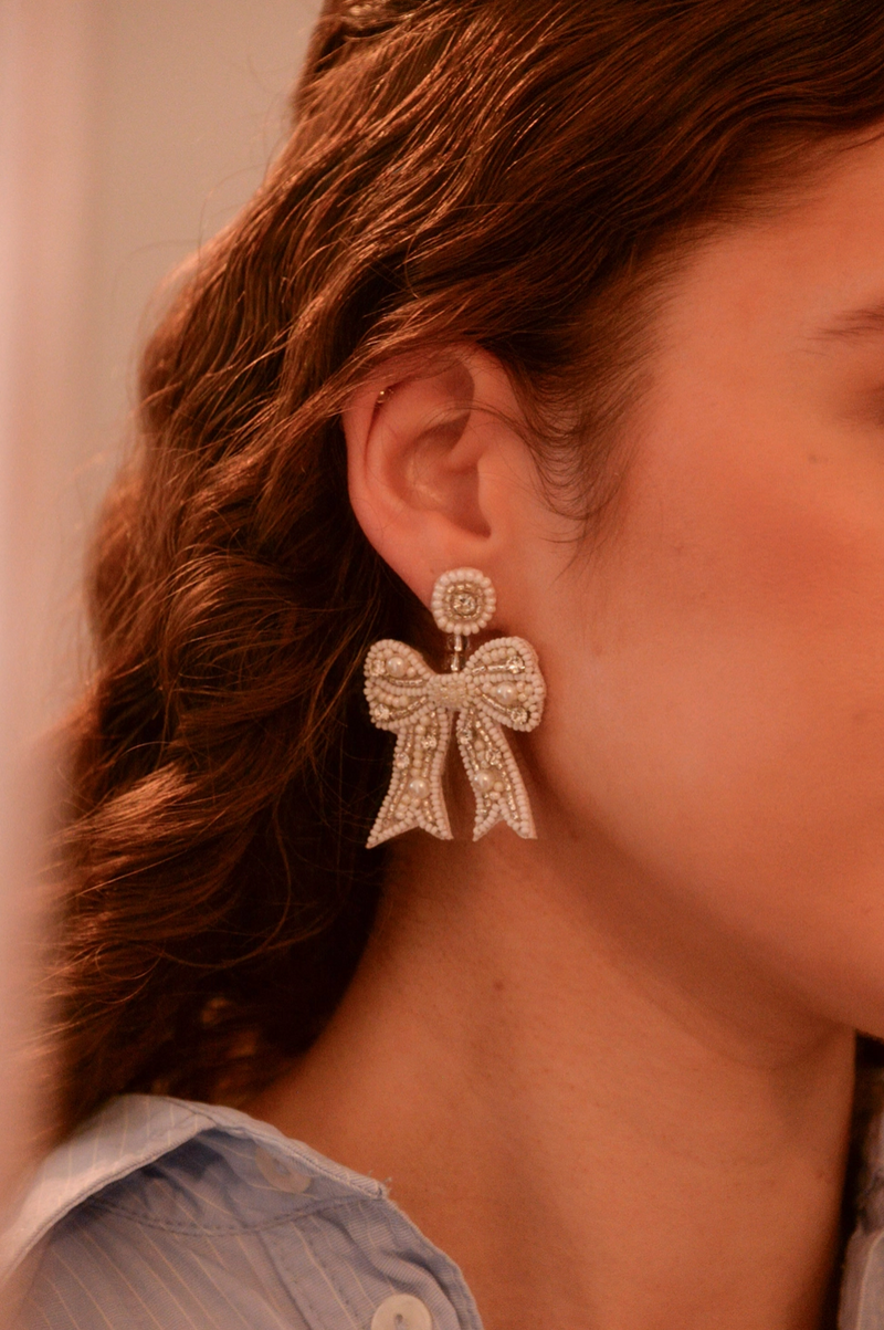 Pearl Bow Earrings