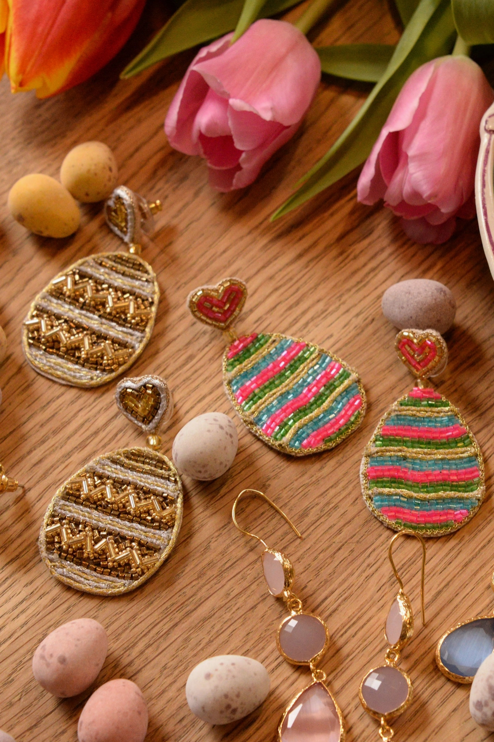 Gold Easter Egg Earrings