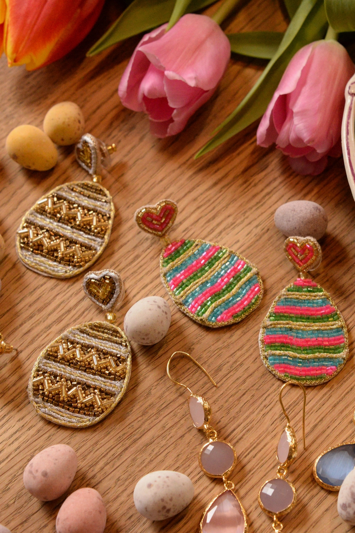 Gold Easter Egg Earrings