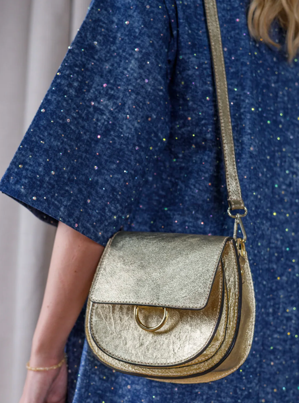 Olivia Leather Crossbody Saddle Bag