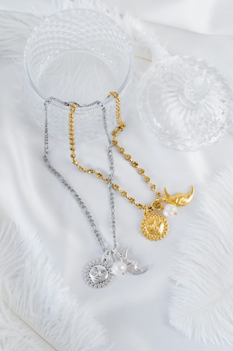 Sun & Moon Charm Necklace
