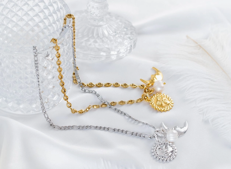 Sun & Moon Charm Necklace