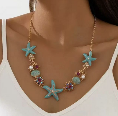 Encrusted Coral Paradise Necklace