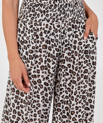 Flora Leopard Wide Leg Trousers