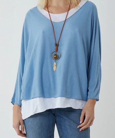Lucy Double Layer Top with Necklace