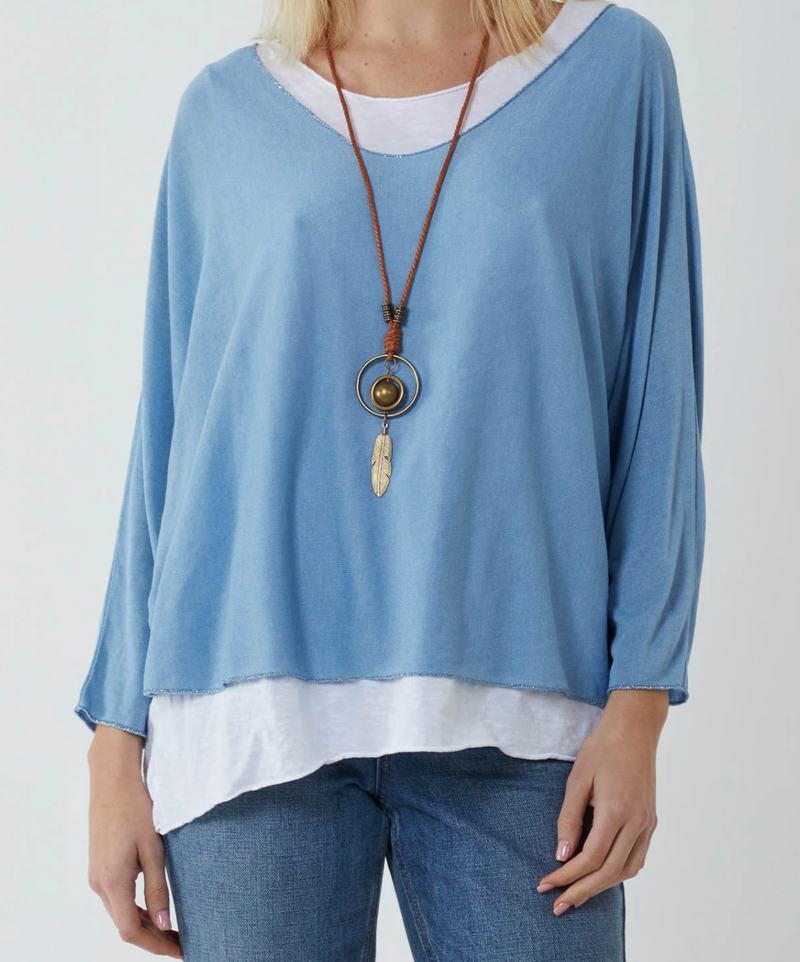 Lucy Double Layer Top with Necklace