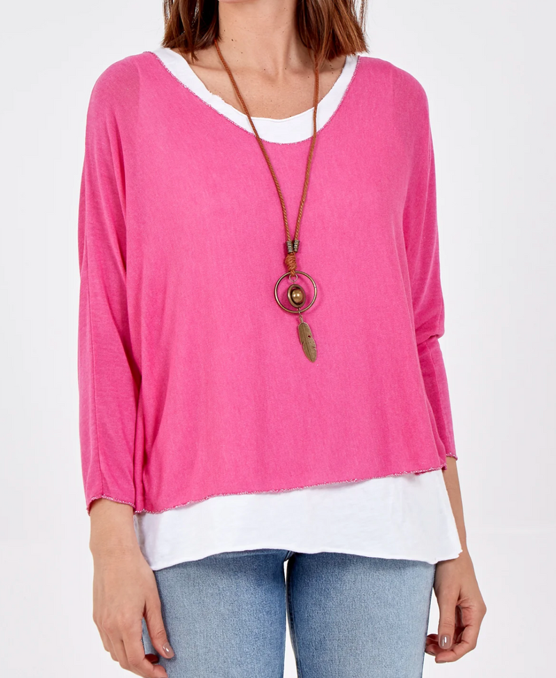 Lucy Double Layer Top with Necklace