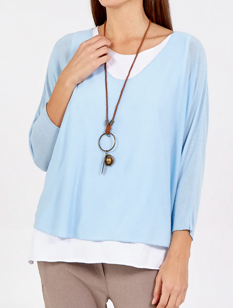 Lucy Double Layer Top with Necklace