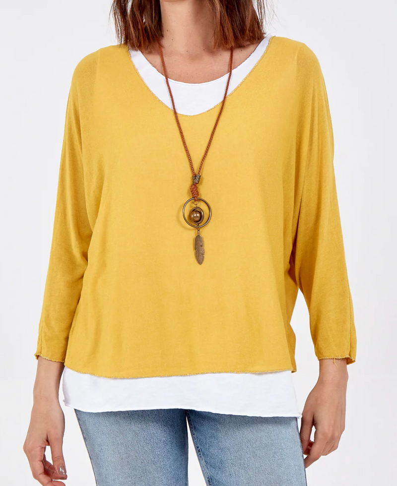 Lucy Double Layer Top with Necklace
