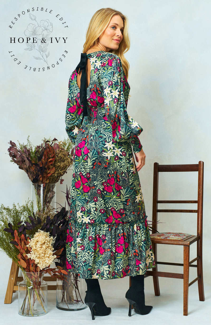Bramble High Neck Maxi Dress with Bow Back