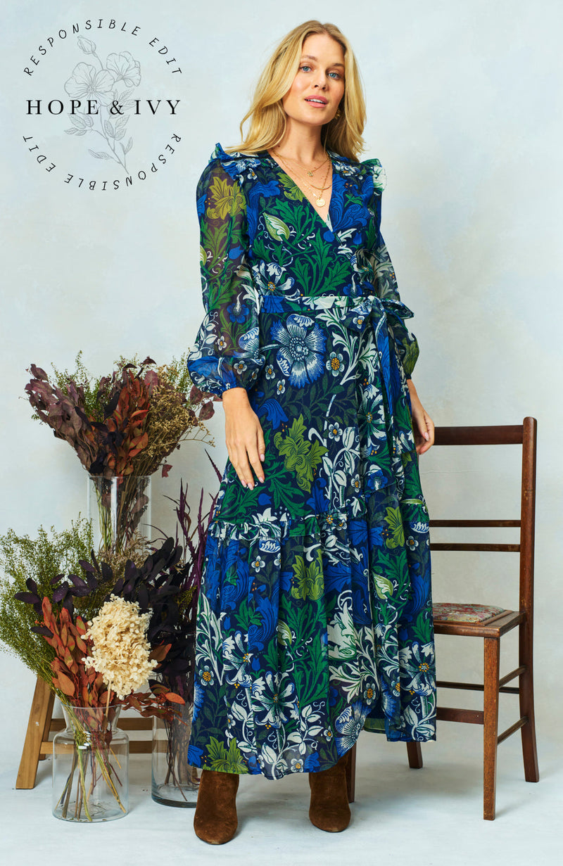 Chrysanthemum Maxi Wrap Dress