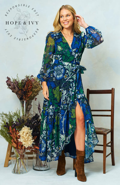 Chrysanthemum Maxi Wrap Dress