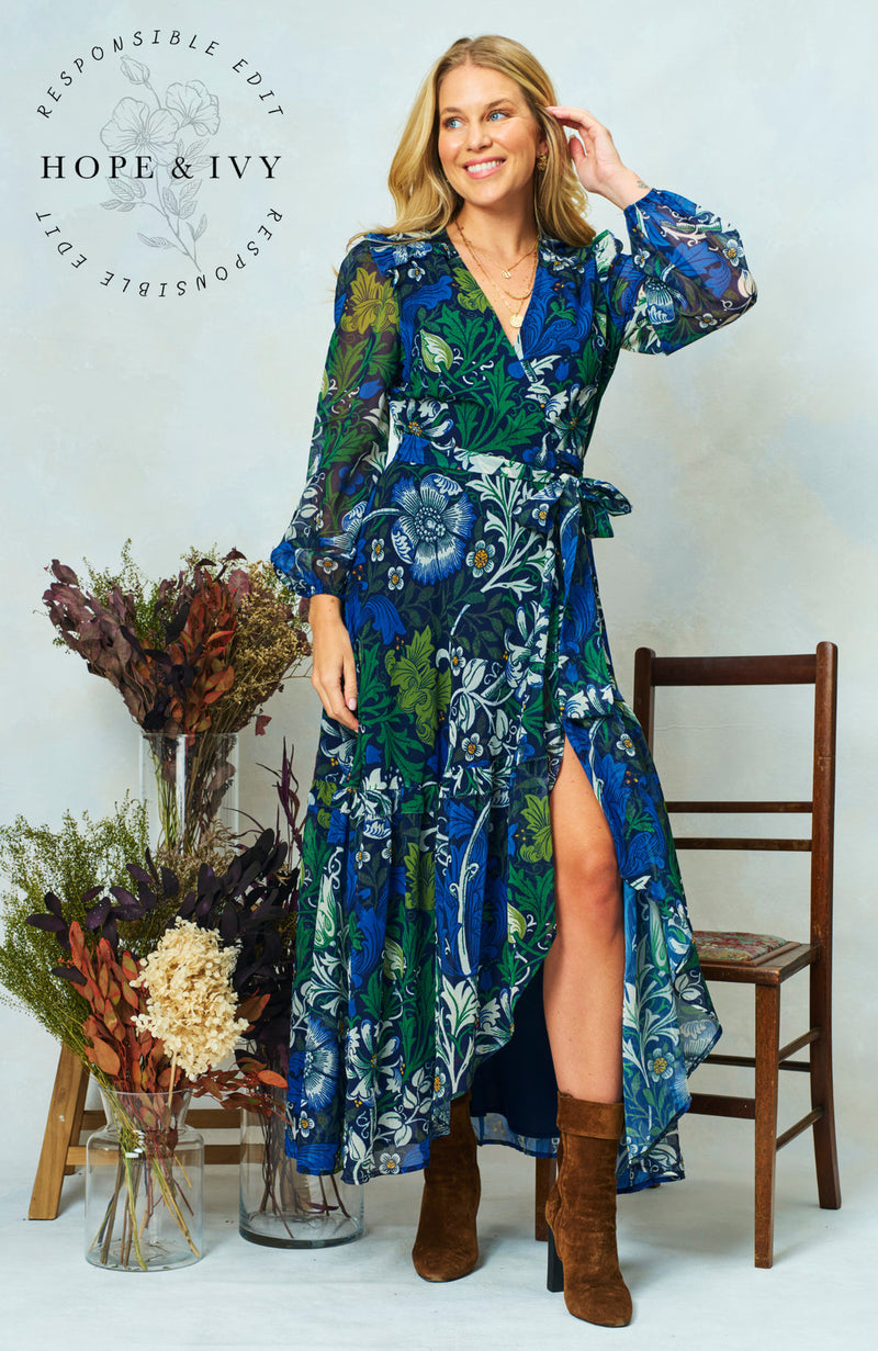 Chrysanthemum Maxi Wrap Dress