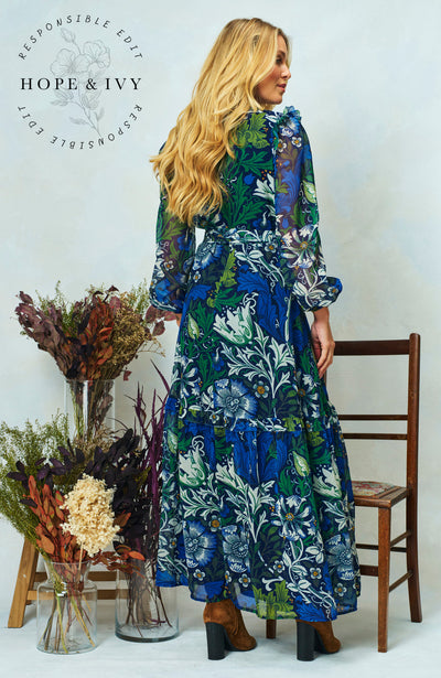 Chrysanthemum Maxi Wrap Dress