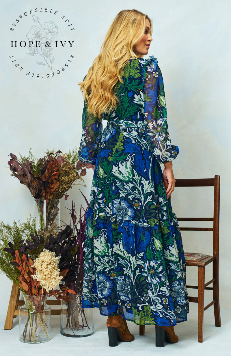 Chrysanthemum Maxi Wrap Dress