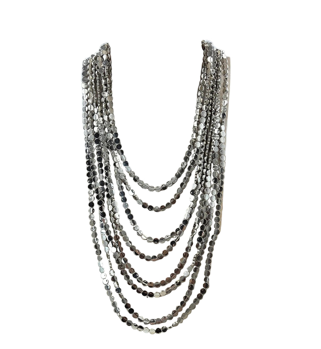 Multistrand mini disc necklace