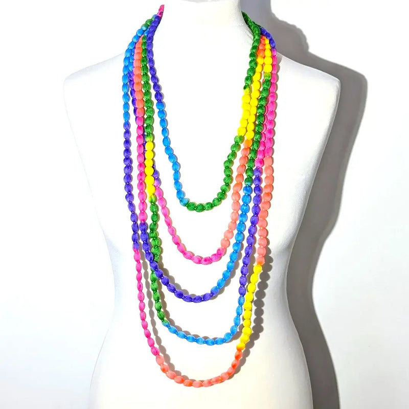 Multi Strand Felt Beaded Necklace