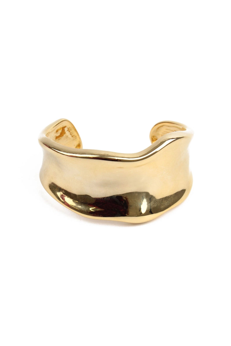 Chunky Gold Wave Cuff Bracelet