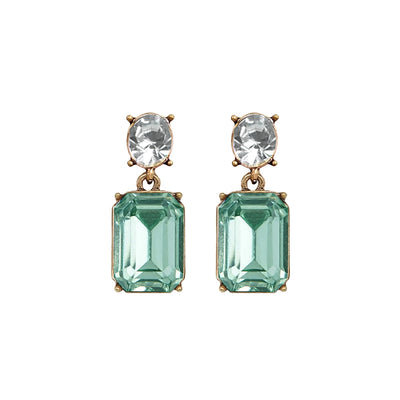 Oval Twin Gem Earrings