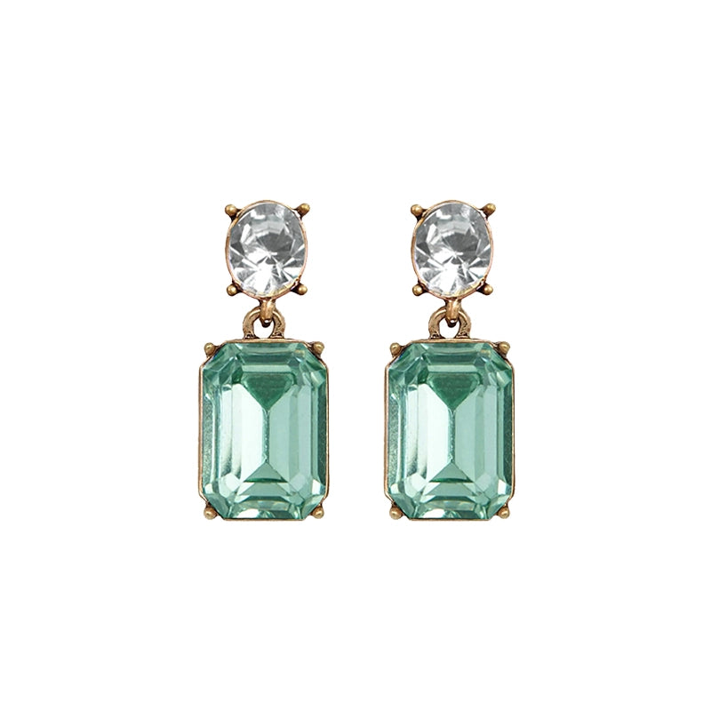 Oval Twin Gem Earrings