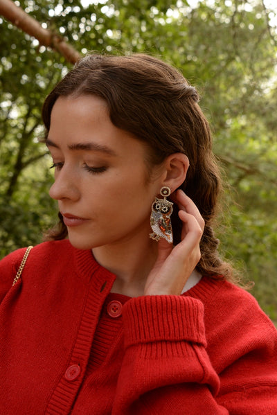 Owl Beaded Earrings