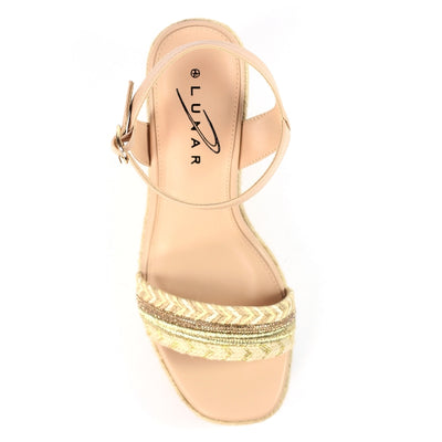 Amanda Sparkle Stripe Wedge Sandals