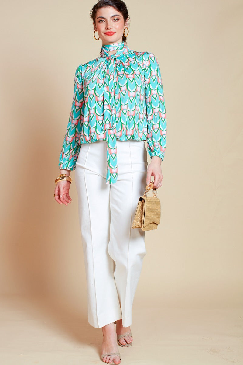 Amber Top in Blue Fawcett